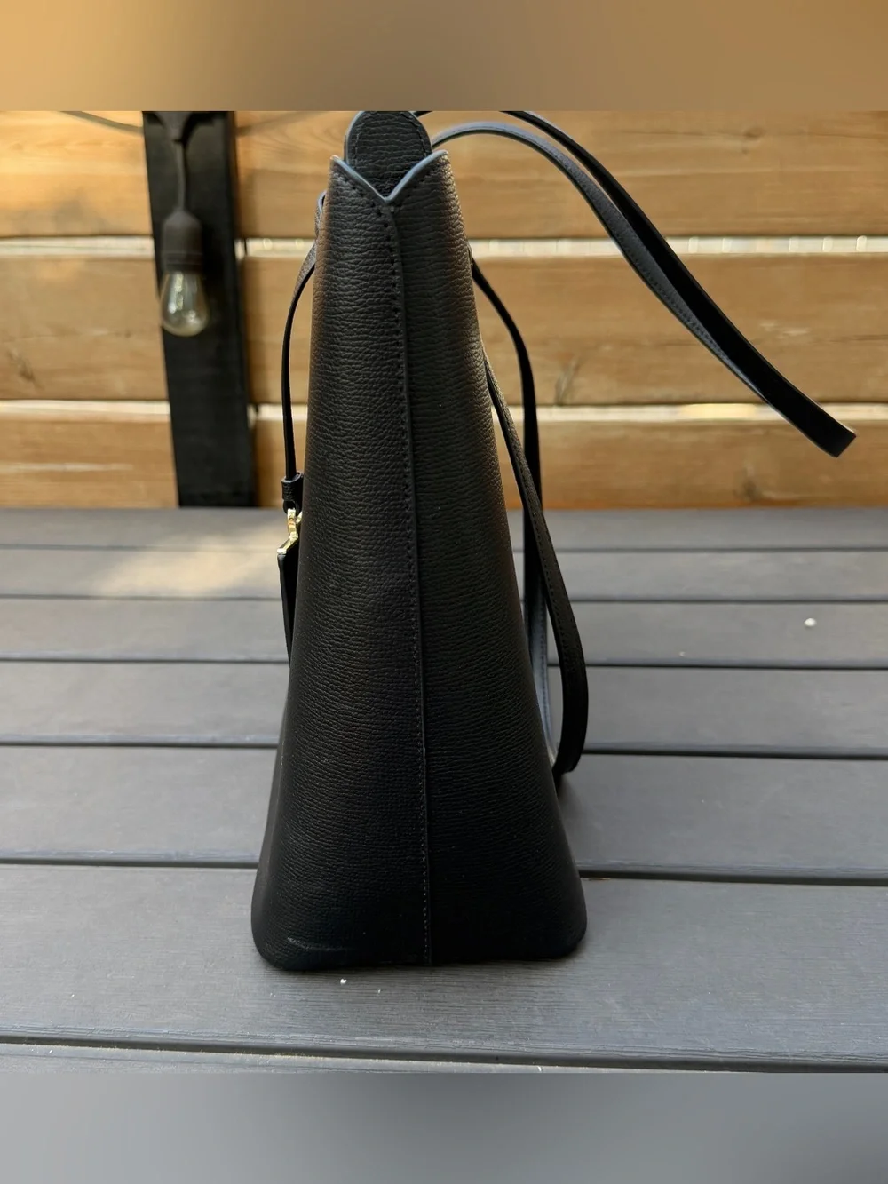 Kate Spade New York Perfect Large Tote Black Leather Zip Top Shoulder Bag EUC